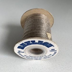 [Free If You Bundle $10+] *Partial Spool* Pepperell Rexlace, Silver Sparkle